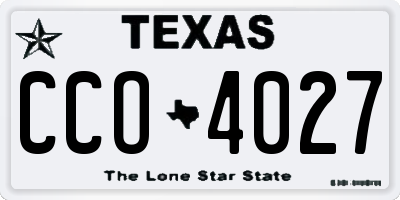 TX license plate CCO4027