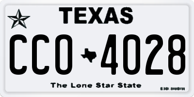 TX license plate CCO4028