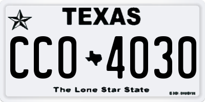 TX license plate CCO4030