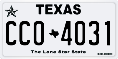 TX license plate CCO4031