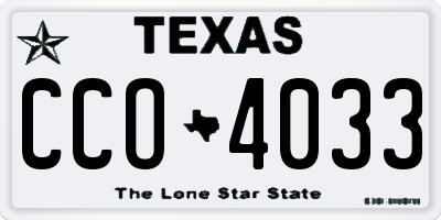 TX license plate CCO4033
