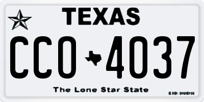 TX license plate CCO4037