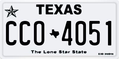 TX license plate CCO4051