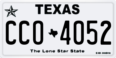 TX license plate CCO4052