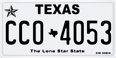 TX license plate CCO4053