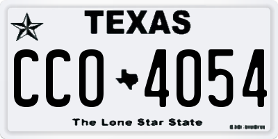 TX license plate CCO4054