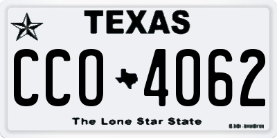 TX license plate CCO4062