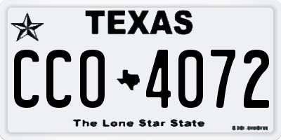 TX license plate CCO4072