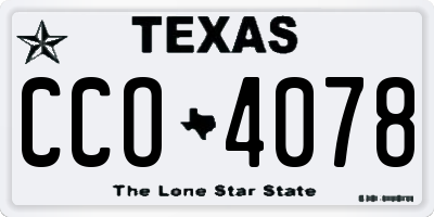 TX license plate CCO4078