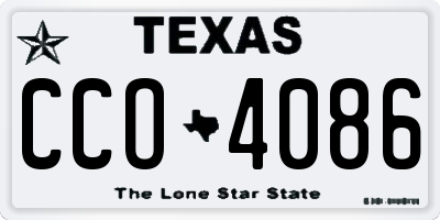 TX license plate CCO4086
