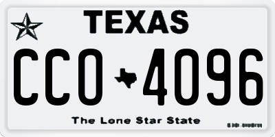 TX license plate CCO4096