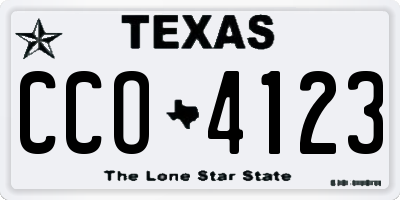 TX license plate CCO4123