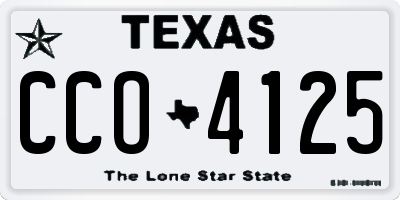 TX license plate CCO4125