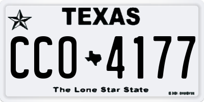 TX license plate CCO4177