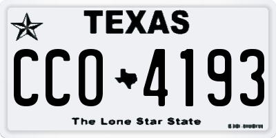 TX license plate CCO4193
