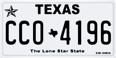 TX license plate CCO4196