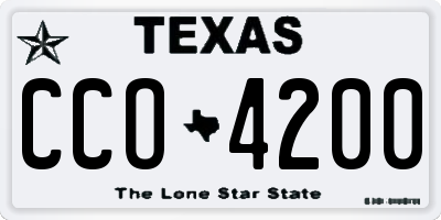 TX license plate CCO4200