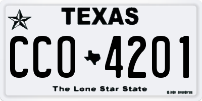 TX license plate CCO4201