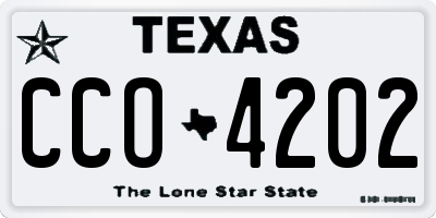TX license plate CCO4202