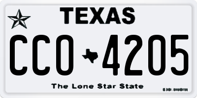 TX license plate CCO4205