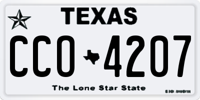 TX license plate CCO4207