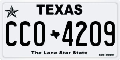 TX license plate CCO4209