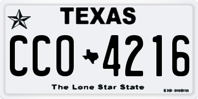 TX license plate CCO4216