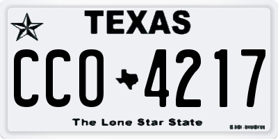 TX license plate CCO4217