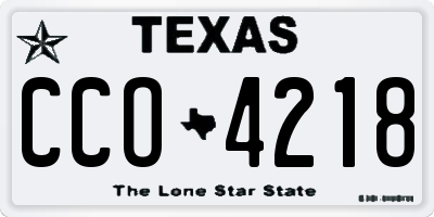 TX license plate CCO4218