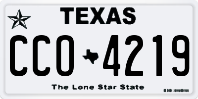TX license plate CCO4219