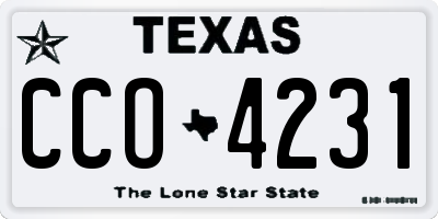 TX license plate CCO4231