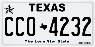 TX license plate CCO4232