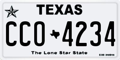 TX license plate CCO4234