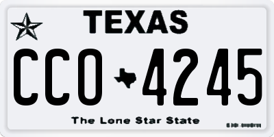 TX license plate CCO4245
