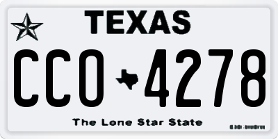 TX license plate CCO4278