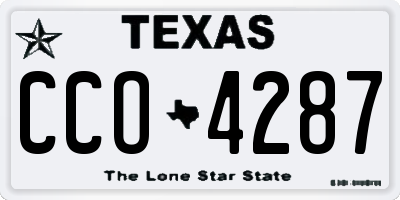 TX license plate CCO4287