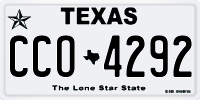 TX license plate CCO4292