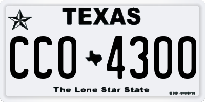 TX license plate CCO4300