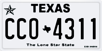 TX license plate CCO4311
