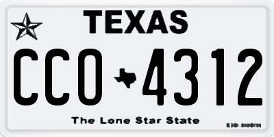 TX license plate CCO4312
