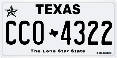 TX license plate CCO4322