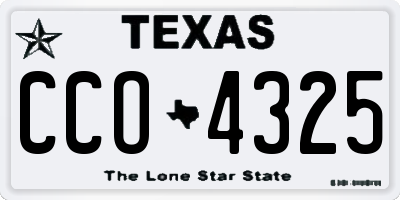 TX license plate CCO4325