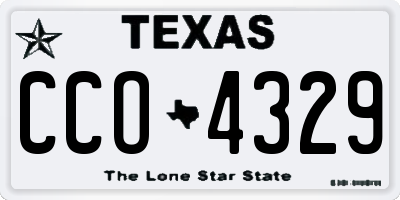 TX license plate CCO4329