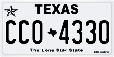 TX license plate CCO4330