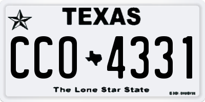 TX license plate CCO4331