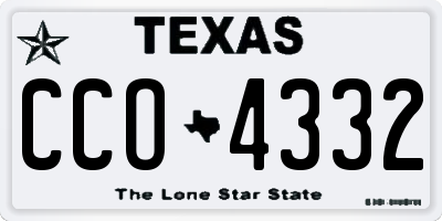 TX license plate CCO4332