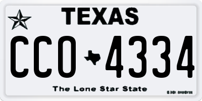 TX license plate CCO4334