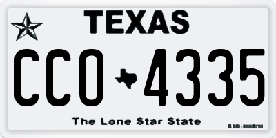 TX license plate CCO4335