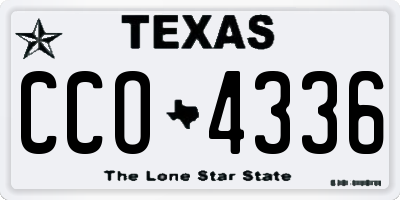 TX license plate CCO4336