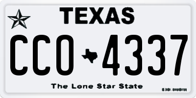 TX license plate CCO4337